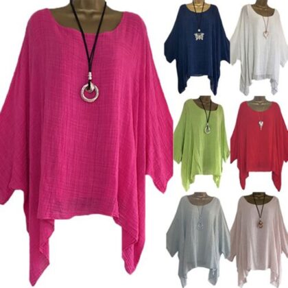Women Casual O-Neck Batwing Sleeve Anomalistic T-shirts