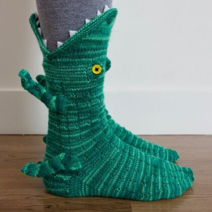Cute Knitted Crocodile Unisex Socks
