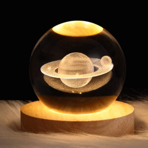 LED Night Light Galaxy Crystal Ball Table Lamp 3D Planet Moon Lamp Bedroom Home Decor For Kids Party