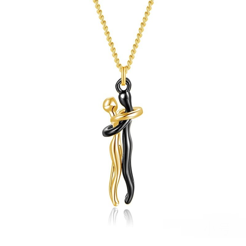 Affectionate Hug Necklace Couples Anniversary Valentine's Day Gift Fashion Punk Street Style Pendant Necklace - Image 2