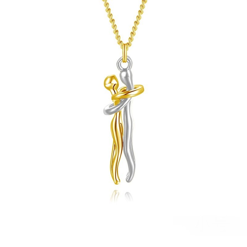 Affectionate Hug Necklace Couples Anniversary Valentine's Day Gift Fashion Punk Street Style Pendant Necklace - Image 9