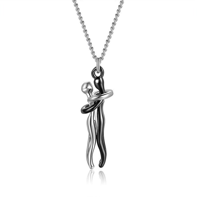 Affectionate Hug Necklace Couples Anniversary Valentine's Day Gift Fashion Punk Street Style Pendant Necklace - Image 5