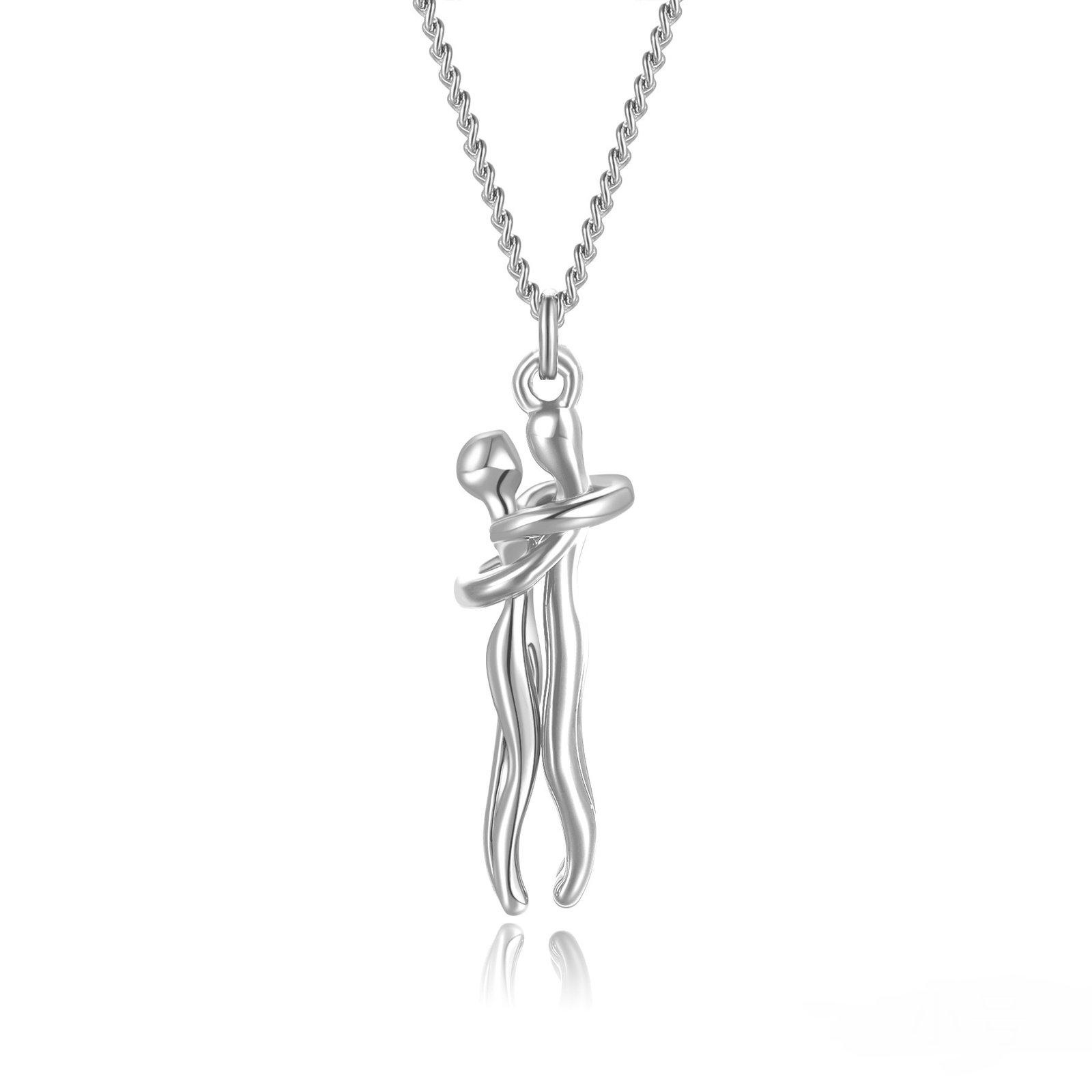 Affectionate Hug Necklace Couples Anniversary Valentine's Day Gift Fashion Punk Street Style Pendant Necklace - Image 4