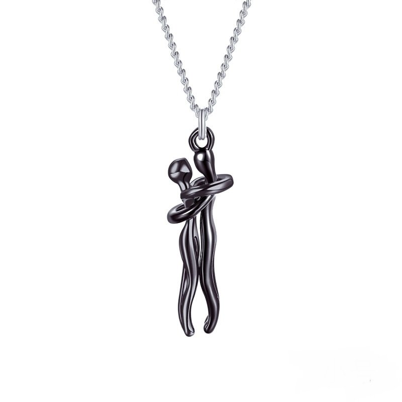 Affectionate Hug Necklace Couples Anniversary Valentine's Day Gift Fashion Punk Street Style Pendant Necklace - Image 3
